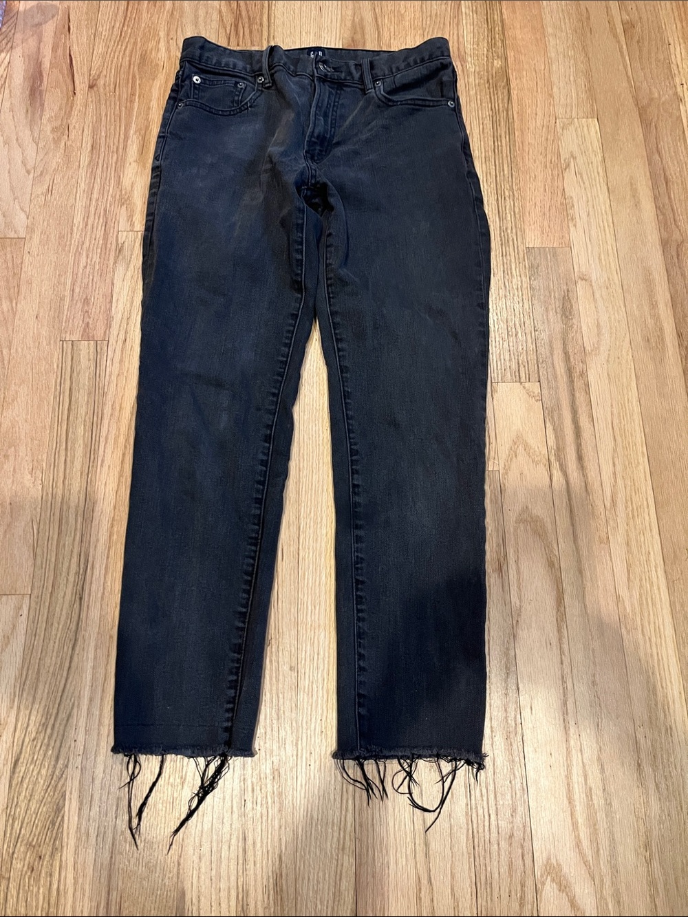 GAP Best Girlfriend Women's Black Jeans with Frayed Hem